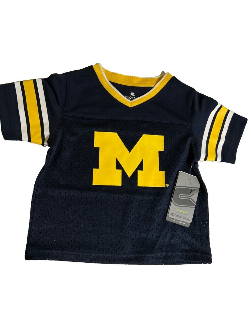 NEW Michigan Wolverines Colosseum Fan Game Navy Football Jersey Shirt Mesh 3T
